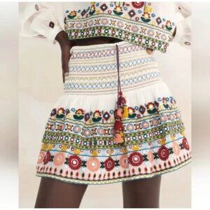Zara Boho Embroidered Skirt - Size Small